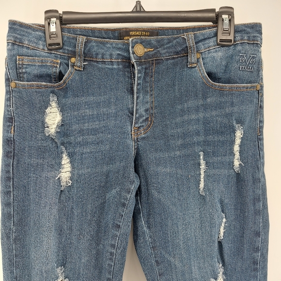 Versace 1969 mid rise skinny distressed jeans size 29 - Picture 2 of 9